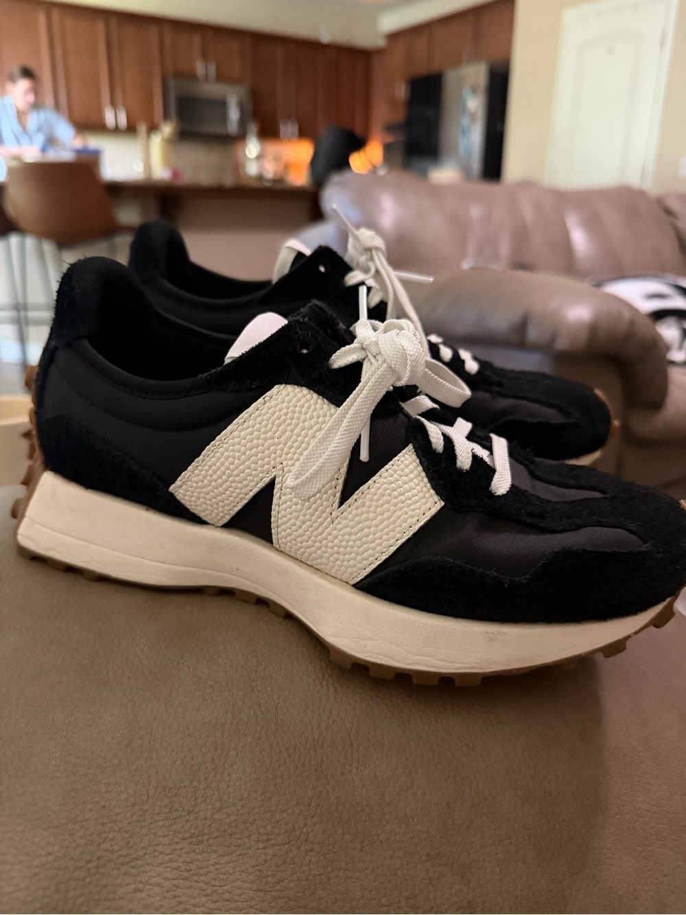 New Balance Black and White Retro Runner Sneakers